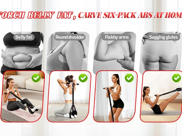Full Body Workout Tension Rope for Arms Legs Core Yoga, Fitness Exercise