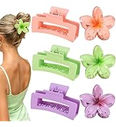 Flower Hair Clips for Women Square Claw Clips for Girls 2 Styles Hair Claw Clips for Thick or Thi...