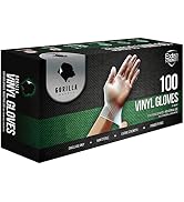 Gorilla Supply Disposable Heavy Duty Vinyl Gloves Latex & Powder Free 4mil, BPA Free Food Safe, 1...