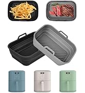 Air Fryer Silicone Liners Collapsible 2-Pack for bella 6Qt(5lb) Slim Air Fryer, Reusable Airfryer...