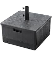 Home Zone Living 119lbs 21" Square Heavy Duty Planter Umbrella Base w/Rolling Wheels & Water Weig...