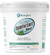 Benefect Botanical Disinfecting Wipes - (250 Wipe Count) Natural, No Residue - Antibacterial Disi...