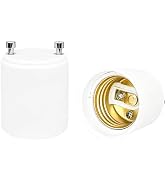 2 Pack GU24 to E26 Adapters, ATREFUU GU24 to E26 Medium Base Light Bulb Socket Adapters for Wall ...