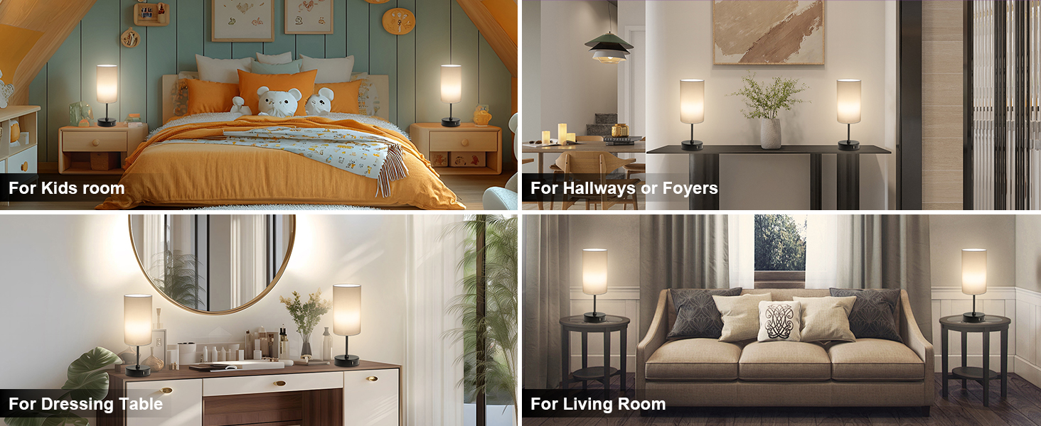 It can be used as ambient lights or suitable for bedroom, bedside table, office, hotel, etc.