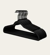 ManGotree Black Velvet Coat Hangers with 360° Swivel Black Hook, Non-Slip Felt Suit Hangers, Slim...
