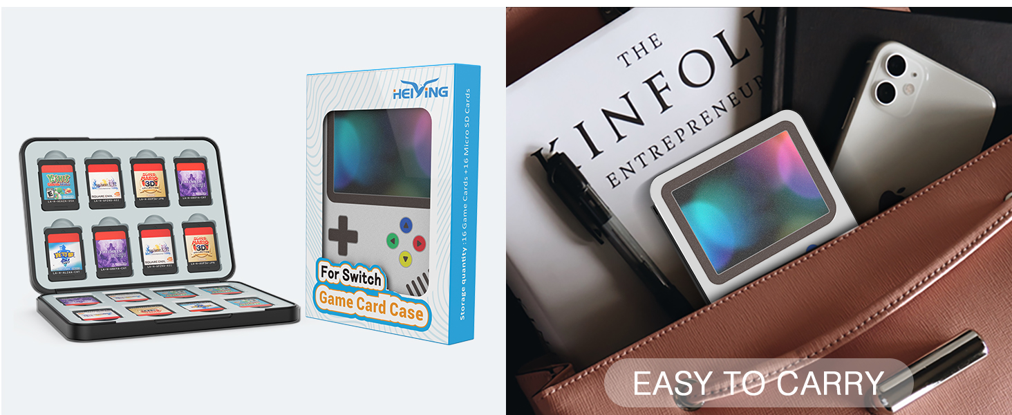 Switch game card case feature