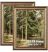 Splinterix 12x16 Gold Picture Frame, 2 Pack Ornate Vintage Picture Frames for Wall or Tabletop Di...