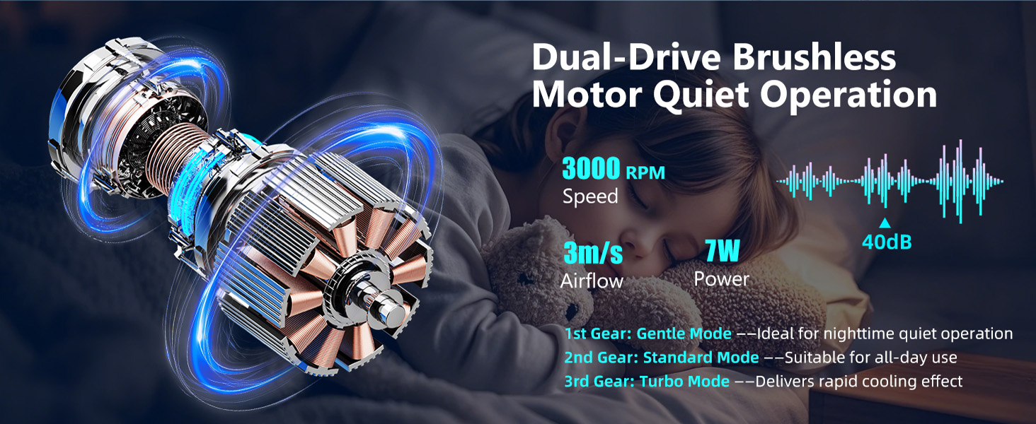Dual-Drive Brushless Motor Quiet Operation