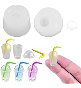 Mini Straw Cup Shape Resin Silicone Molds 3D Tiny Beverage Cup Epoxy Casting Molds for DIY Micro ...