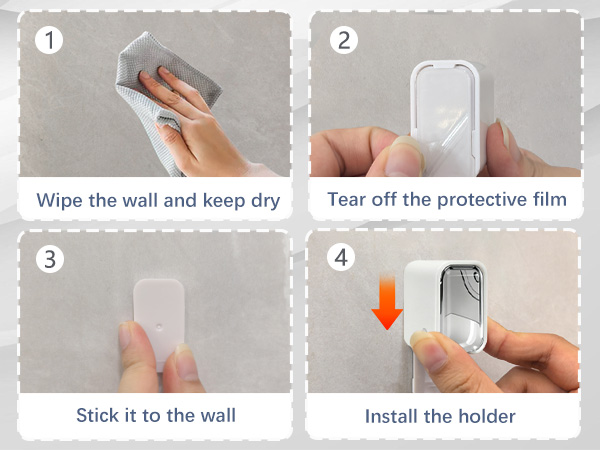 The wall mounted Toothbrush Holder is no drilling and will not damage your wall