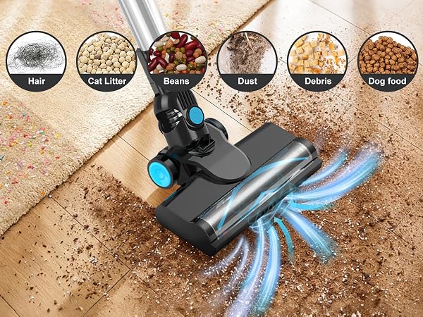 Lightweight stick vacuum for pet hair cat litter dust and daily messes on hard floors