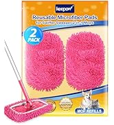 Reusable Microfiber Mop Pads Compatible with Swiffer Pink Sweeper- 2 Pack Pink Dry Sweeping Cloth...
