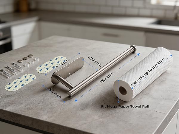 adhesive paper towel holder wall mount
