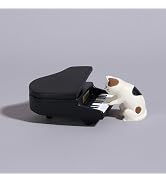 Eysinyge Miniature Cat Pianist Trinkets, Cute Piano Figurines for Car Dashboards & Home Office De...
