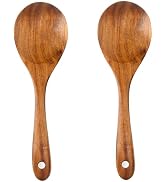 Teak Wood Spoons for Cooking, Teak Wooden Serving Spoon Set, Natural Wood Salad Server & Spork, W...