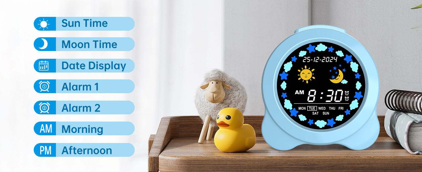 Kids Digital Alarm Clock Colorful