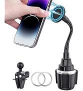 Cup Holder Phone Mount Magnetic - Designed for MagSafe Cupholder Car Mount, Super Strong Magnet f...