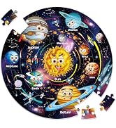 SYNARRY Solar System Floor Puzzles for Kids Ages 4-8, Large 70 Piece Jigsaw Puzzles for Kids Ages...