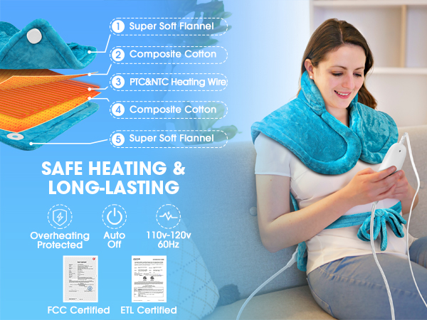 Heating Pad Birthday anniversary Gifts for Women Men Mom Dad Grandma Neck and Shoulder and Back