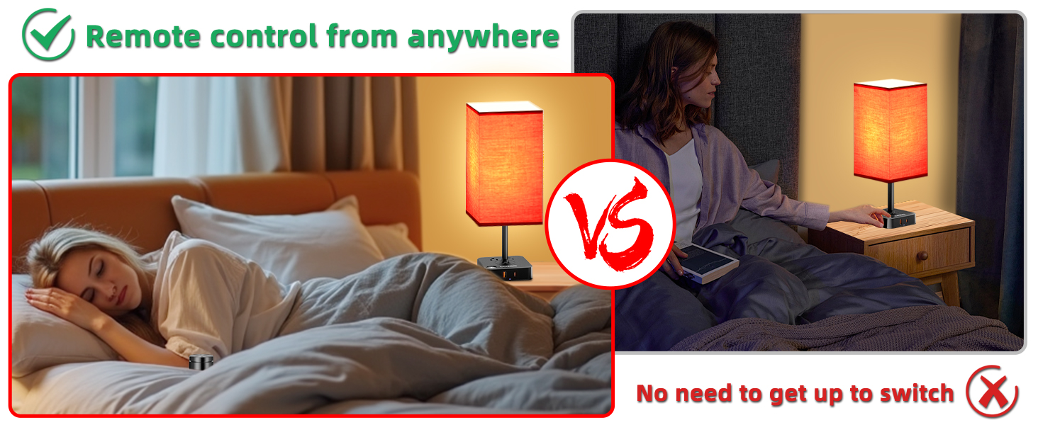 Bedroom Table Lamp with Remote Operation Control