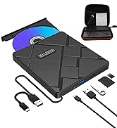 GODBPNYMU External CD/DVD Drive, USB-C/USB 3.0 CD Burner DVD Player, Compatible with MacBook, iMa...