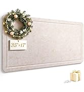 Bulletin Board, 35 X 17 inches Decorative Felt Cork Board Alternative with Pushpins, Foldable Fel...