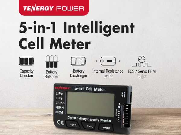 Tenergy power 5-in-1 Intelligent cell meter