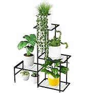 Metal Plant Stand, 4 Tiers Multifunctional Plant Stands for Indoor Plants, Decorative Black Steel...