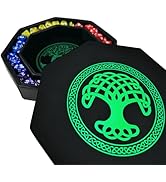 Luck Lab 8 Inch Dice Tray – Green - with Lid and Dice Staging Area for RPG Table Top Gaming- Tree...