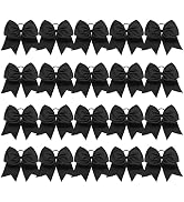 CEELGON Black Cheer Bow Bulk Large Hair Bows Breast Cancer 8inch for Toddler Girls Jumbo Cheerlea...