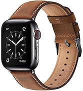 SUNFWR Leather Bands Compatible with Apple Watch Band 49mm 45mm 44mm 42mm 41mm 40mm 38mm for Men ...