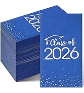 100pcs Class of 2026 Graduation Napkins, Disposable Congrats Grad Cocktail Napkins Foil Dot Paper...