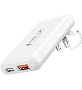 Slim Flat USB C Wall Plug, OKRAY 40W Ultra-Thin&Foldable Dual USB Charger PD30W USB-C+USB-A Fast ...