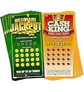 8 Fake Lottery Tickets and Scratch Off Cards that Look Real - Funny Prank Gag Set - Winning 1 Mi...