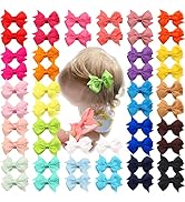 Baby Hair Clips,50 Pcs Tiny 2" Hair Bows for Girls Fully Covered Alligator Clips Hair Barrettes f...
