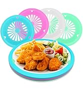 EBIGIC Paper Plate Holders 4 Packs with Snap-in Grooves 10.5 Inch Plastic Paper Plate Holders Reu...
