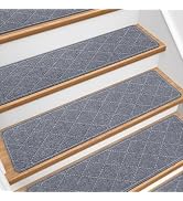 DailyCuddles Stair Treads for Wooden Steps 15 PCS - 8’’ x 30’’, Non Slip Stair Runner, Machine Wa...