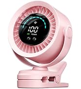 duludulu Portable Clip on Fan, Rechargeable USB Desk Fan with Turbo Airflow, 100 Speeds LED Displ...