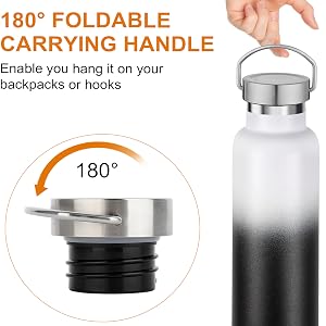 Sports Water Bottle - 17 Oz, Vacuum Insulated Stainless Steel, Hot Cold, Double Walled