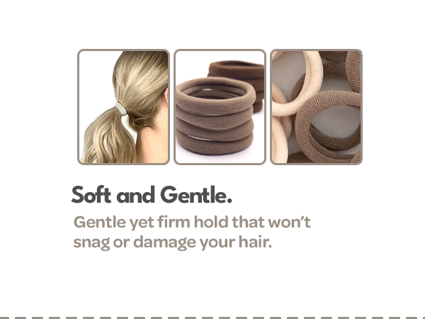 hair ties in 14 colors, neutral seamless ponytail holders, blendable elastic bands
