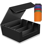 1800+ Trading Card Storage Box, Magnetic Closure Toploaders Storage Box Hold 600+ 35PT 3"x4" Stan...