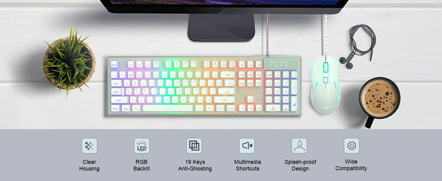 K1 RGB Gaming Keyboard with Clear Housing
