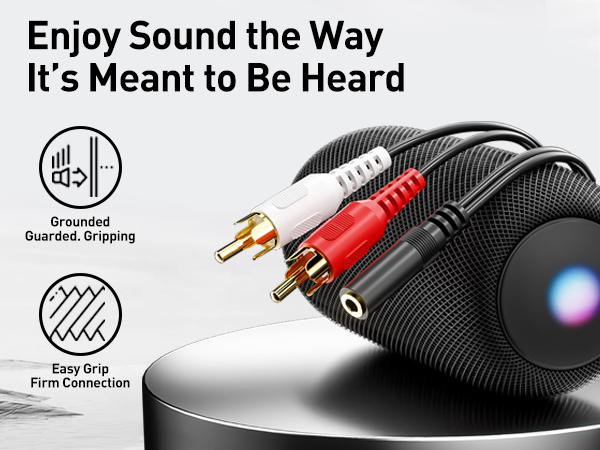 Allows devices with a 3.5mm audio output to connect to sound systems with 2 RCA inputs