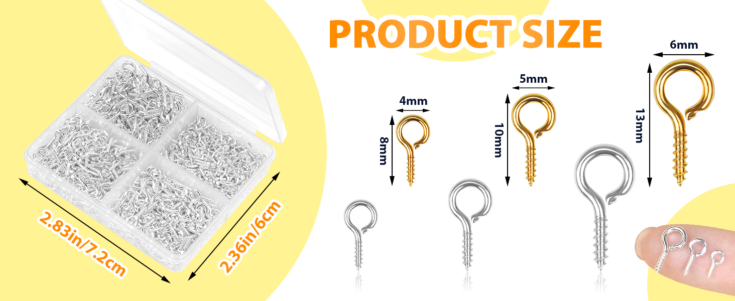 Small Screw Eye Pins