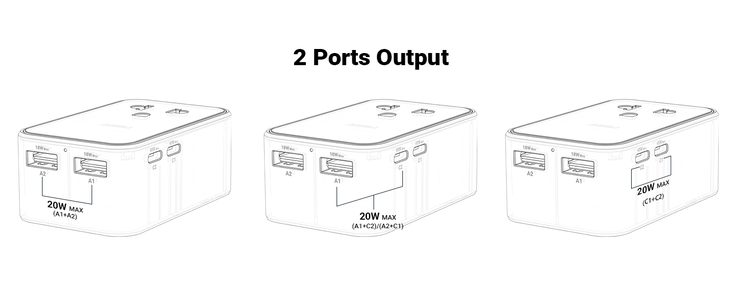 45W Universal Travel Adapter