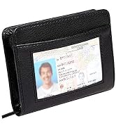 Paddsun Credit Card Holder Wallet RFID Blocking Leather Wallet for Men and Women with Zipper, Hug...