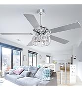ZYD 52" Ceiling Fan with Light, Farmhouse Ceiling Fans with Lights and Remote, Industrial Chandel...
