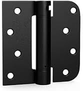 goldenwarm 3pack Black Door Hinges 4 Inch Self Closing Spring Door Hinge with Square & 5/8" Radiu...