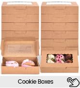 VGOODALL 20PCS Cookie Boxes, 7" x 4.3" x 1.5" Brown Bakery Boxes with Window Cupcake Containers f...