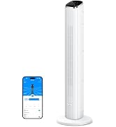 GoveeLife White Tower Fan for Bedroom, 36" Smart Floor Fan with App/Voice Control, Temperature Se...